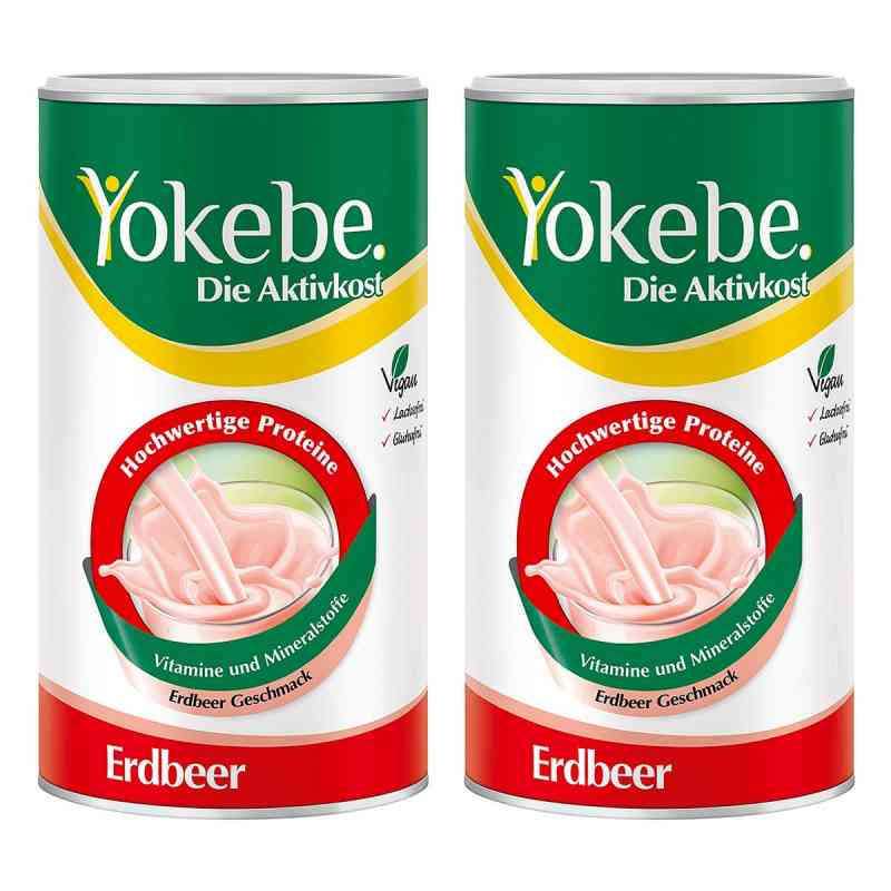 Yokebe Erdbeer - Diätshake zur Gewichtsabnahme - mit Protein 2x500 g von Naturwohl Pharma GmbH PZN 08105204