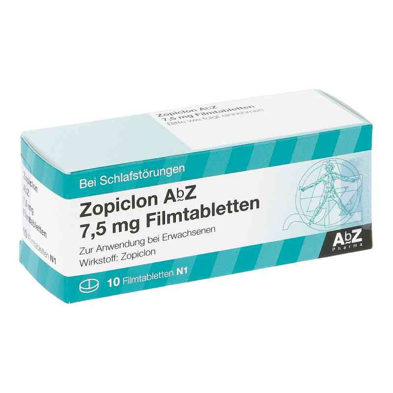 Zopiclon Abz 7,5 mg Filmtabletten 10 stk von AbZ Pharma GmbH PZN 01830778