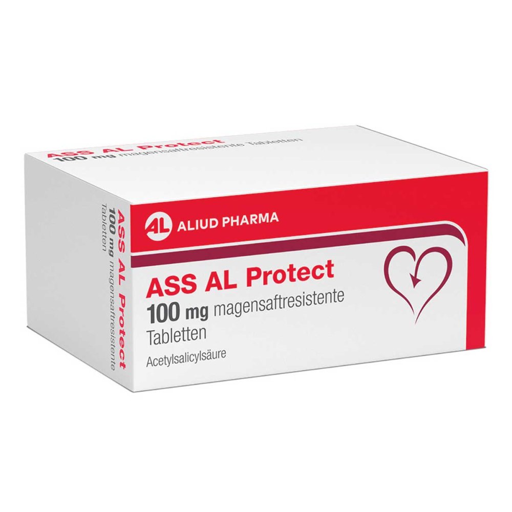 ASS AL Protect 100 mg bei Herzinfarkt- und Schlaganfallrisiko 50 stk
