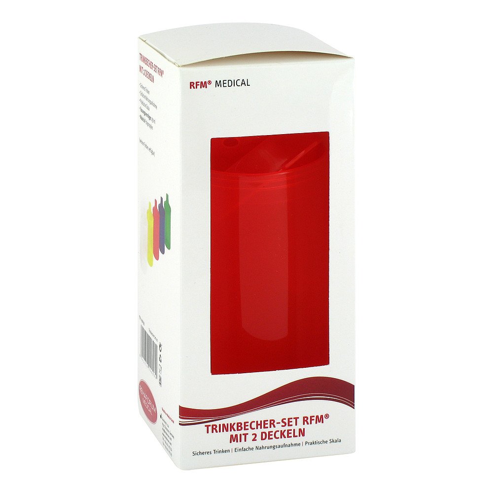 Trinkbecher mit 2 Deckeln rot 1 stk