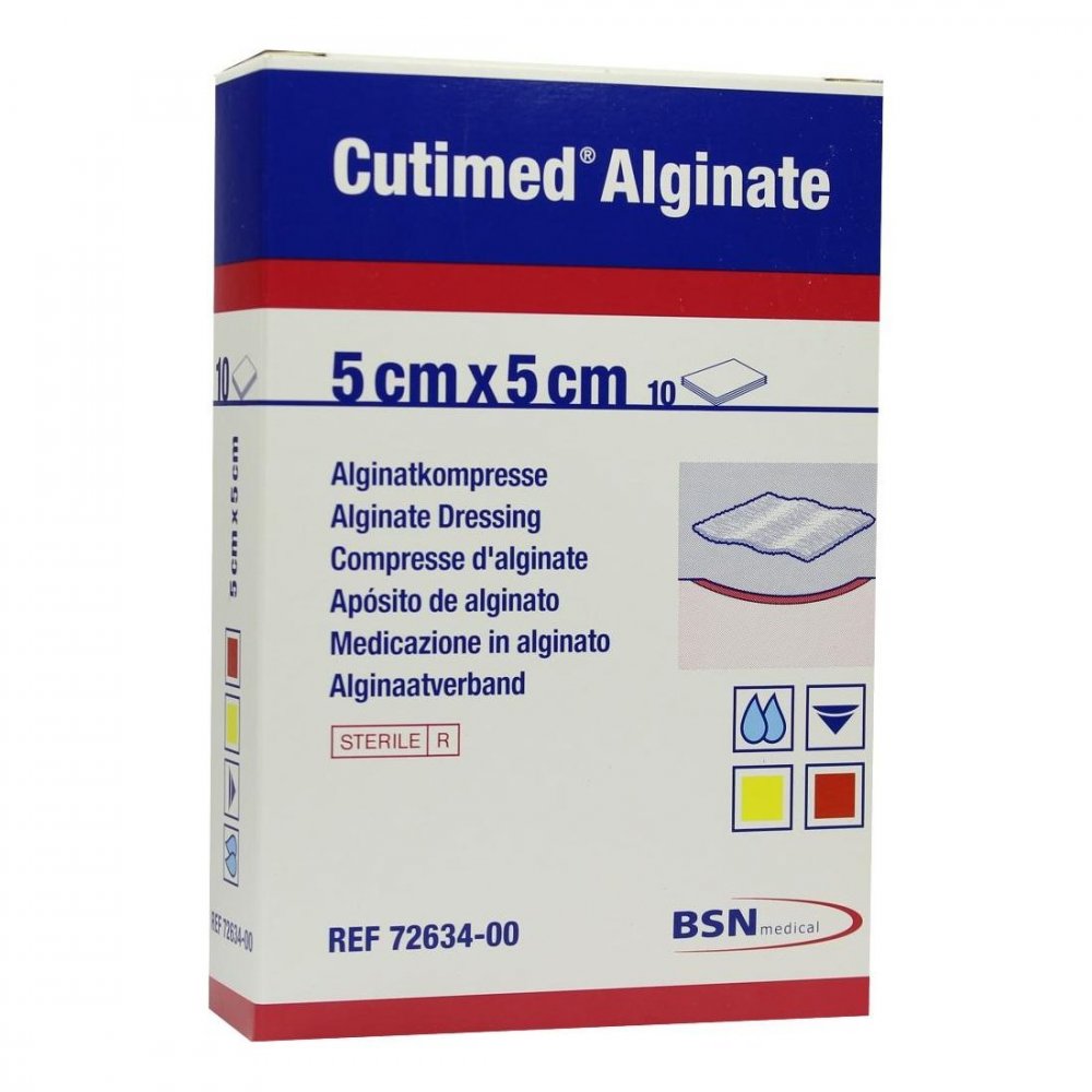 Cutimed Alginate Alginatkompressen 5x5cm 10 stk