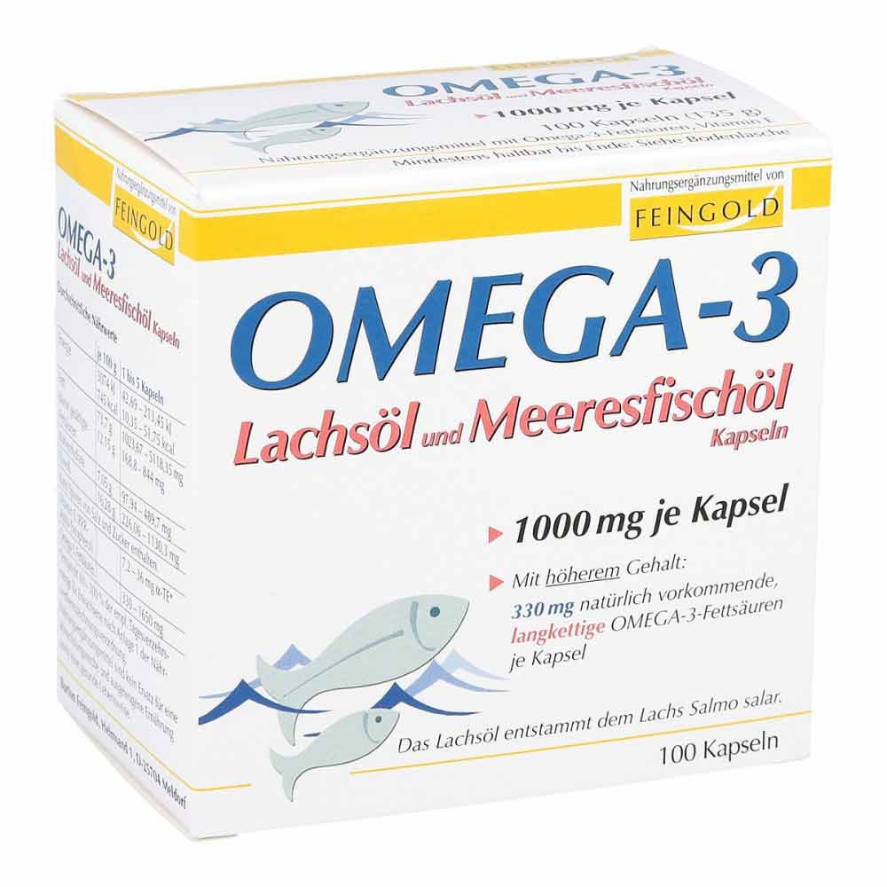 Omega 3 Lachsöl und Meeresfischöl Kapseln 100 stk