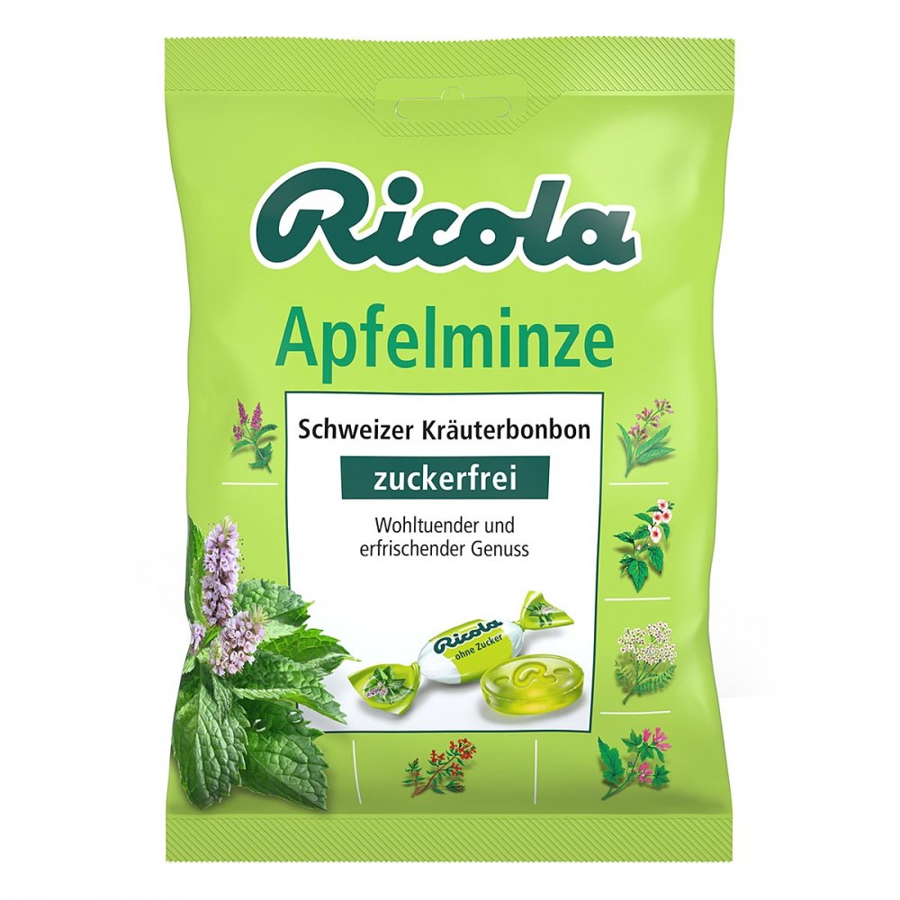 Ricola Apfelminze Bonbons ohne Zucker Beutel 75 g