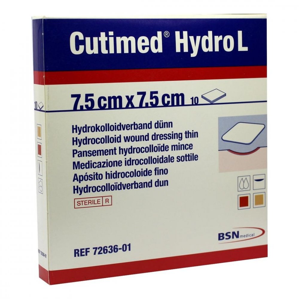 Cutimed Hydro L Hydrok.ver.7,5x7,5cm dünn 10 stk