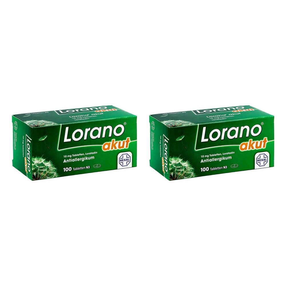 Lorano akut - Loratadin für Deine Allergiesymptome 2 x100 stk
