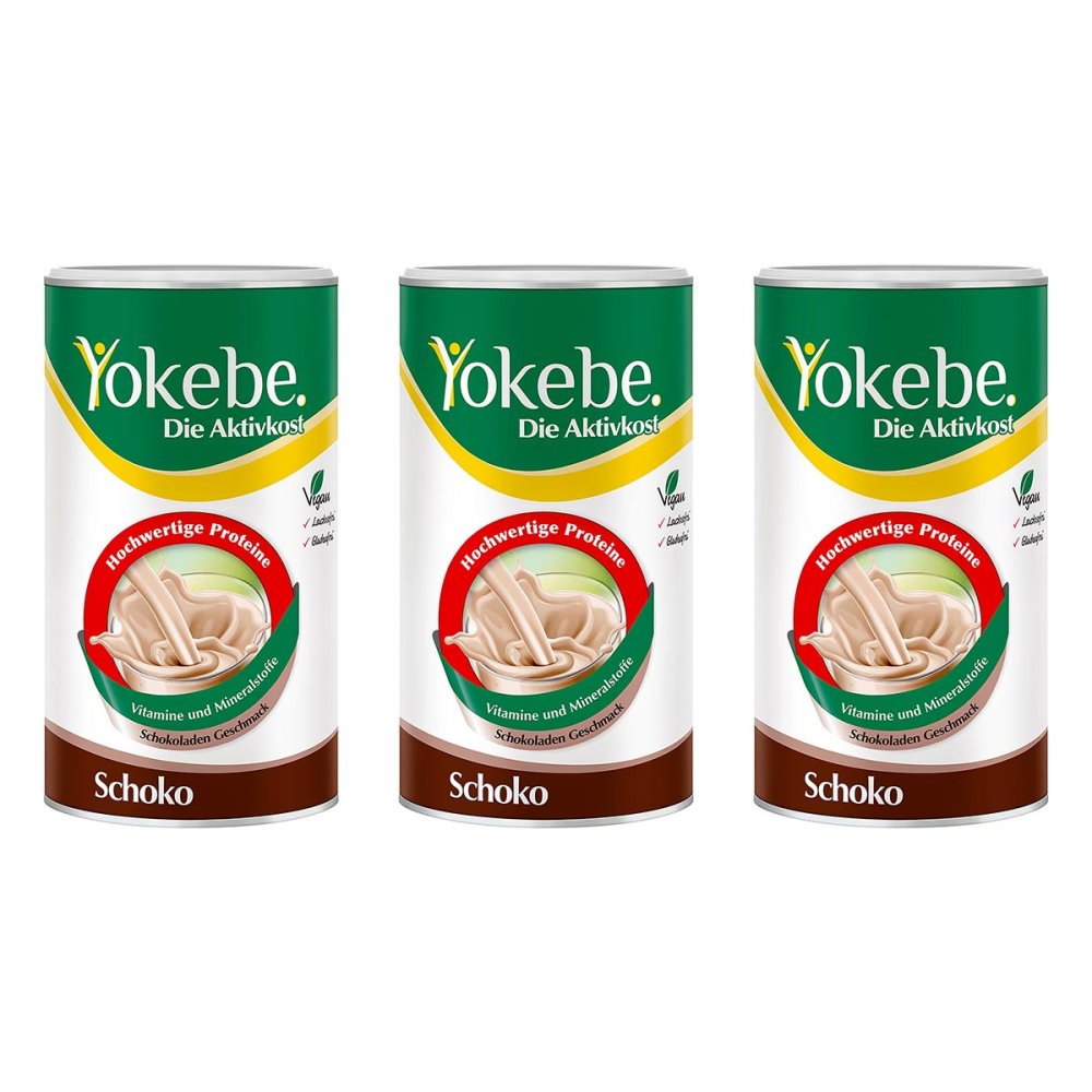 Yokebe Schoko - Diätshake zur Gewichtsabnahme - mit Protein 3x500 g