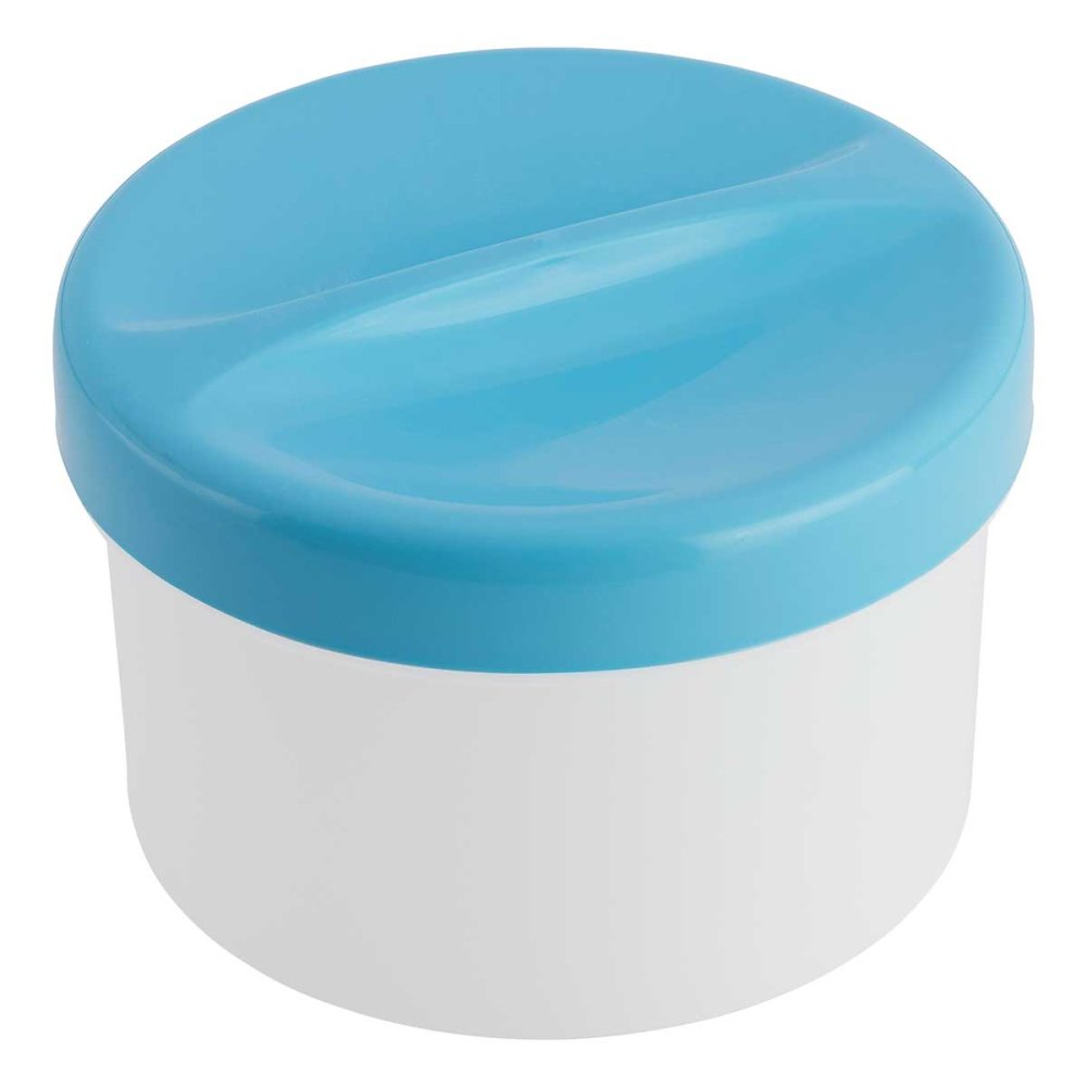 Prothesendose mit Sieb 3teilig weiss rund 1 stk