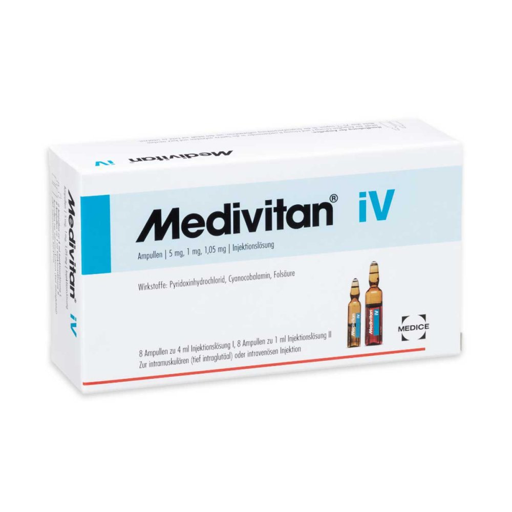 Medivitan iV Doppel-Ampullen bei Vitamin B-Mangel 8 stk