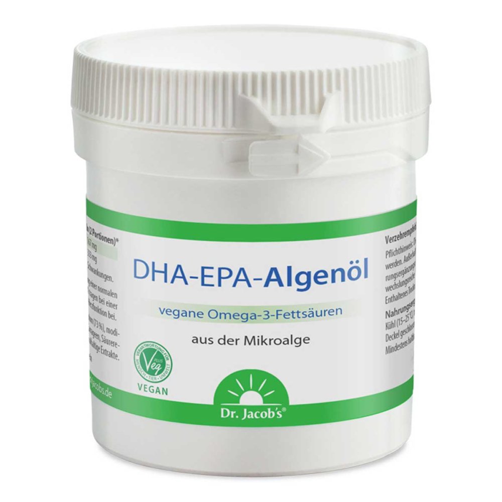 Dr. Jacob's DHA-EPA-Algenöl Kapseln Omega-3-Fettsäuren vegan