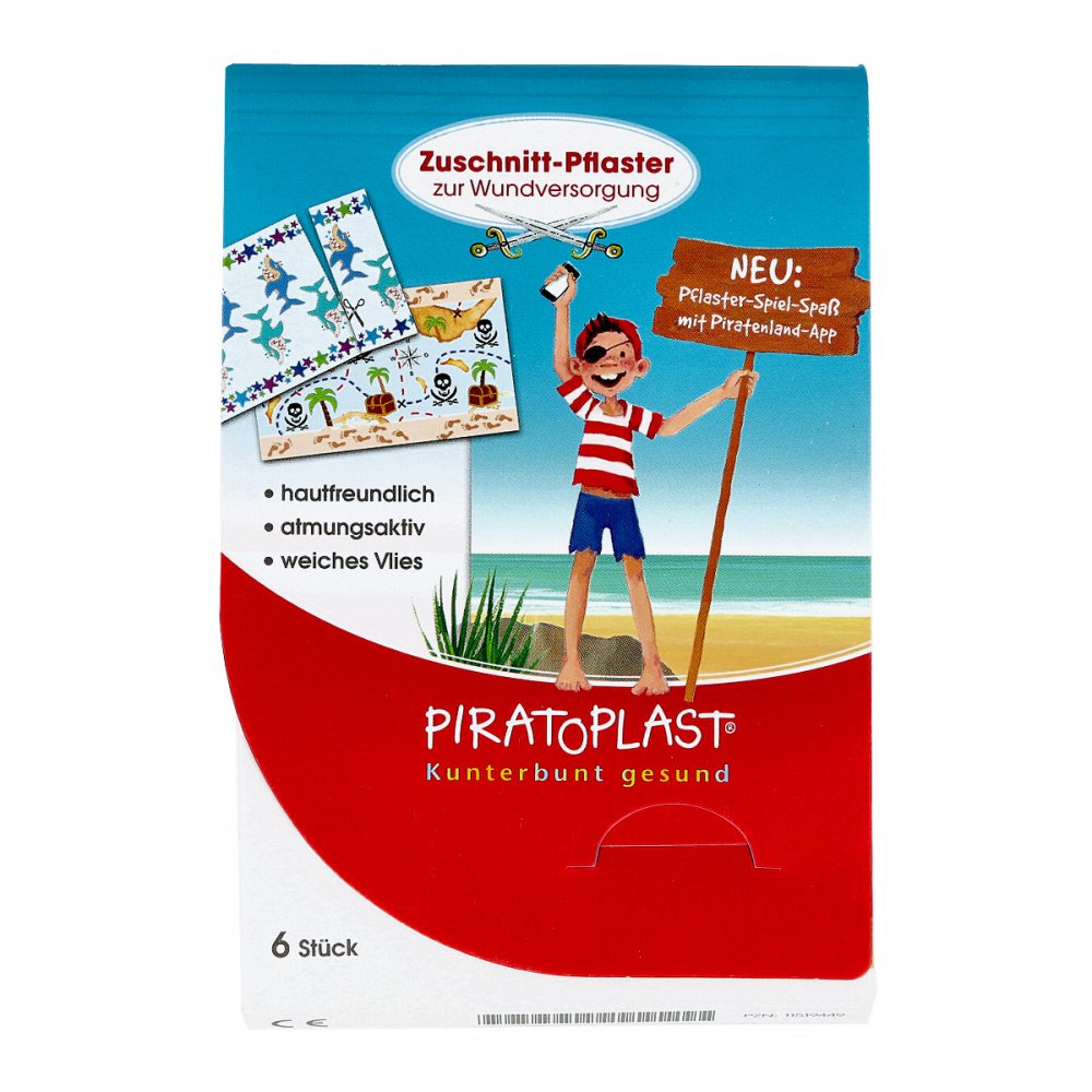 Piratoplast Jungen Pflasterzuschnitt 6x10 cm 6 stk
