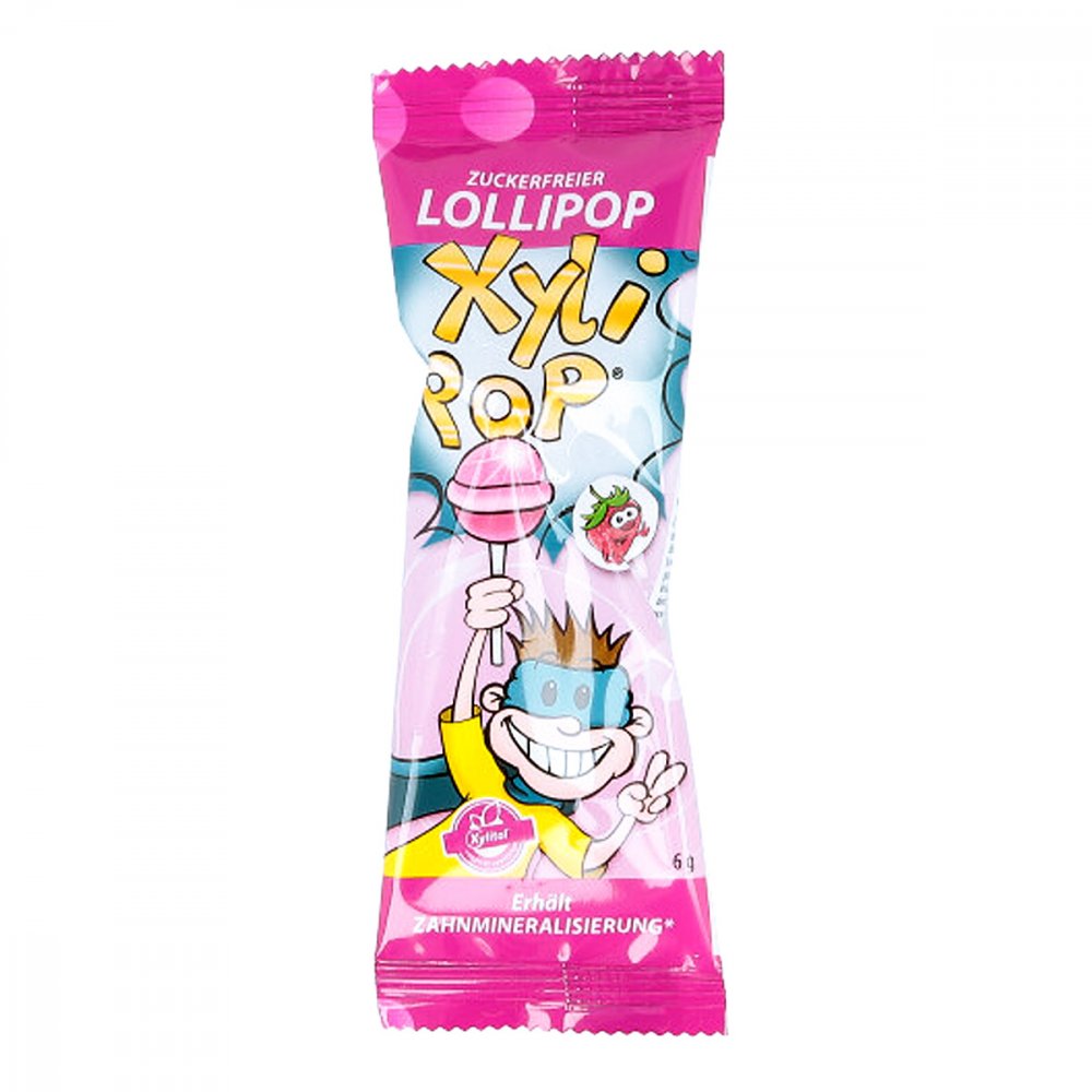 Miradent Xylipop Lolli Zahnpflege Lolli Erdbeere 1X6 g