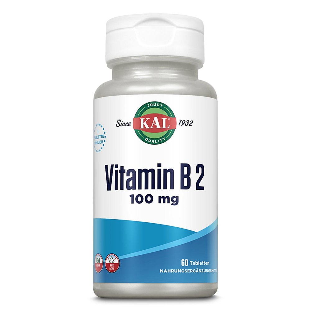 KAL Vitamin B2 Riboflavin 100 mg Tabletten 60 stk