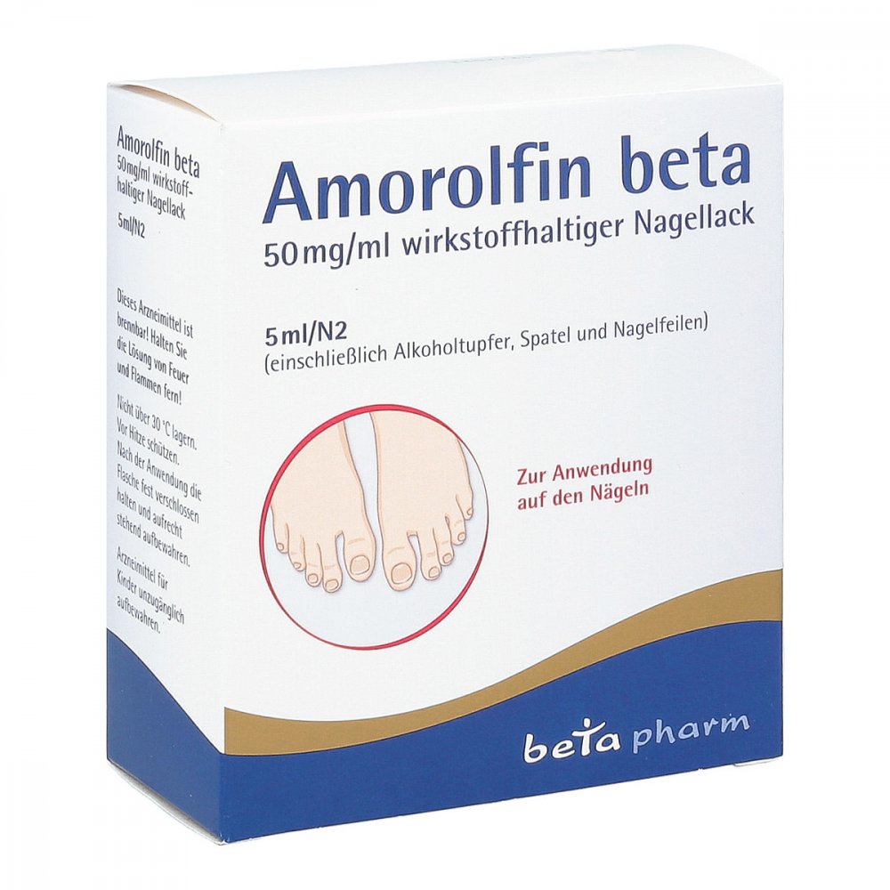 Amorolfin beta 50 mg/ml wirkstoffhalt.Nagellack 5 ml