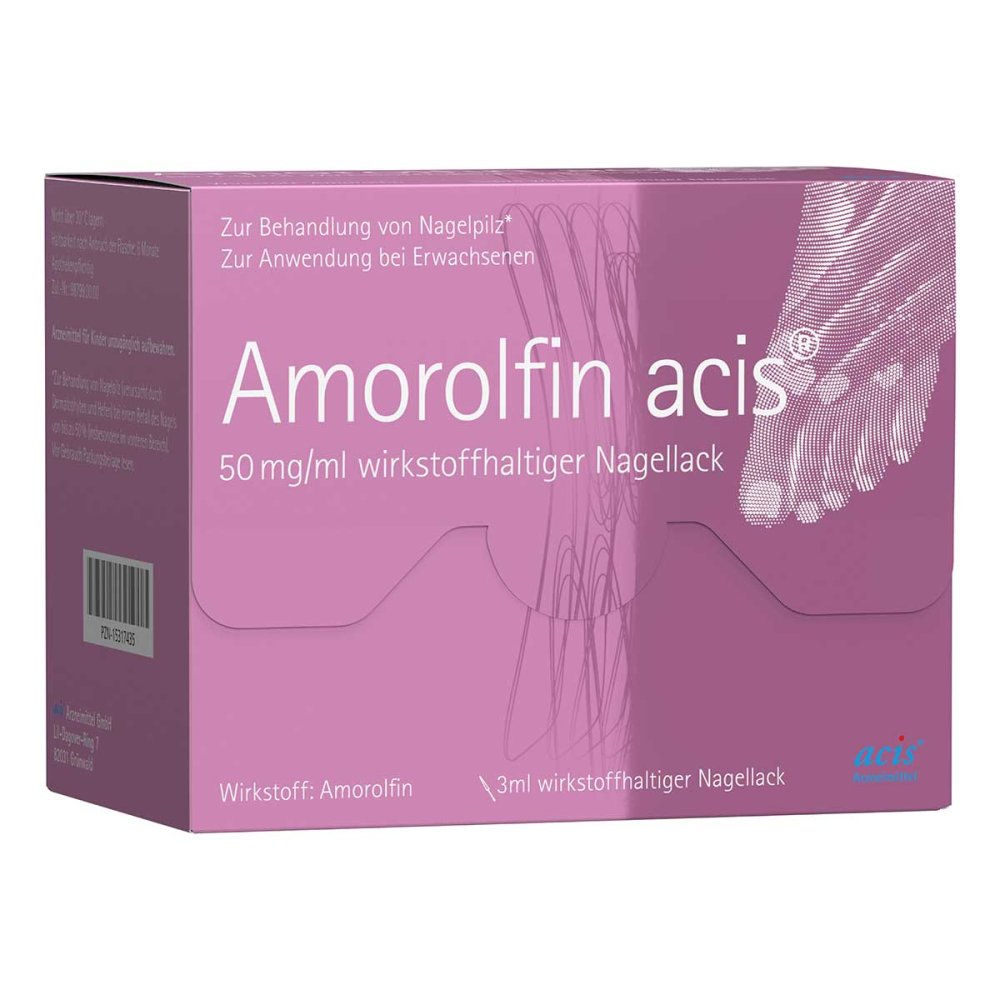 Amorolfin acis 50 mg/ml wirkstoffhalt.Nagellack 3 ml