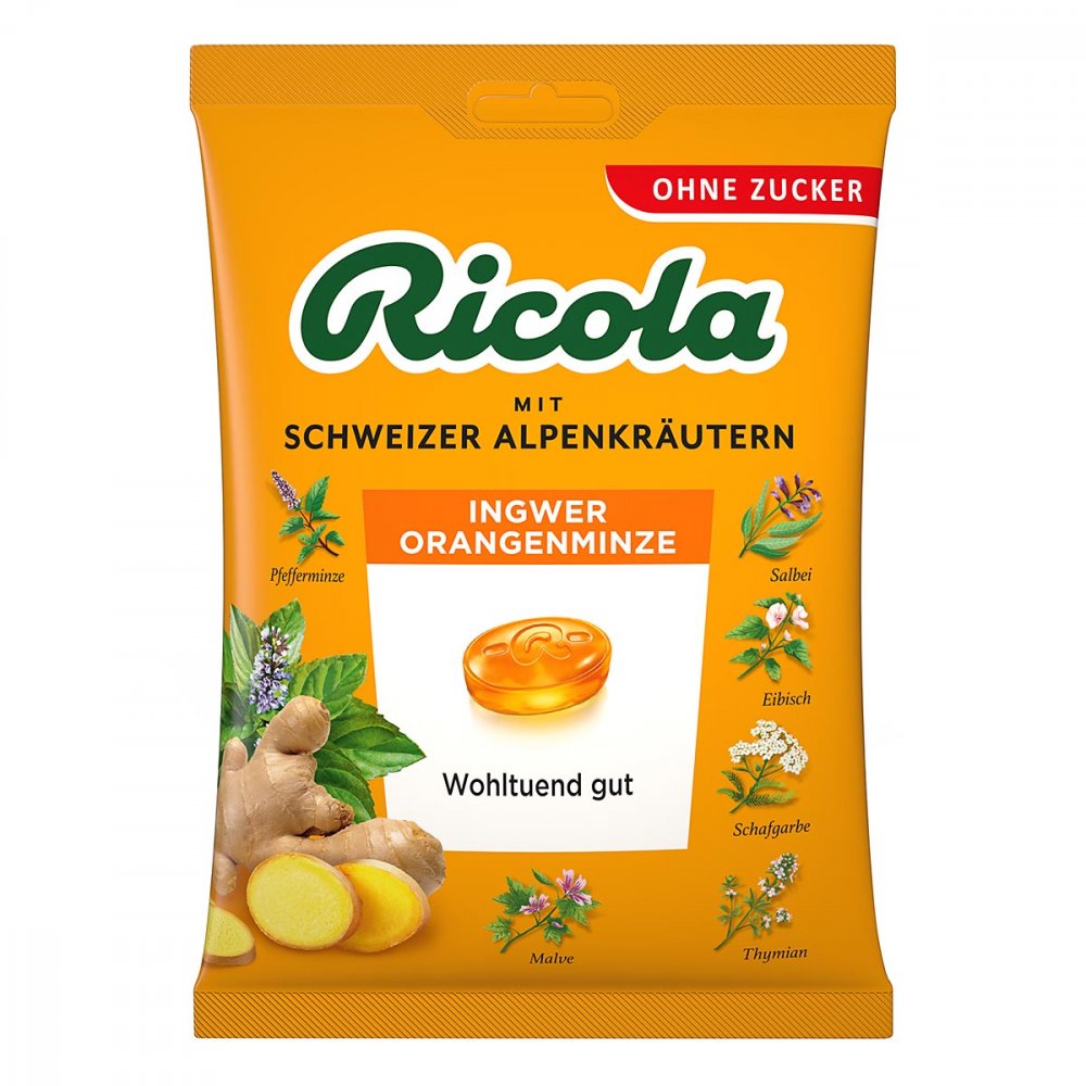 Ricola O.z.beutel Ingwer Orangenminze Bonbons 75 g