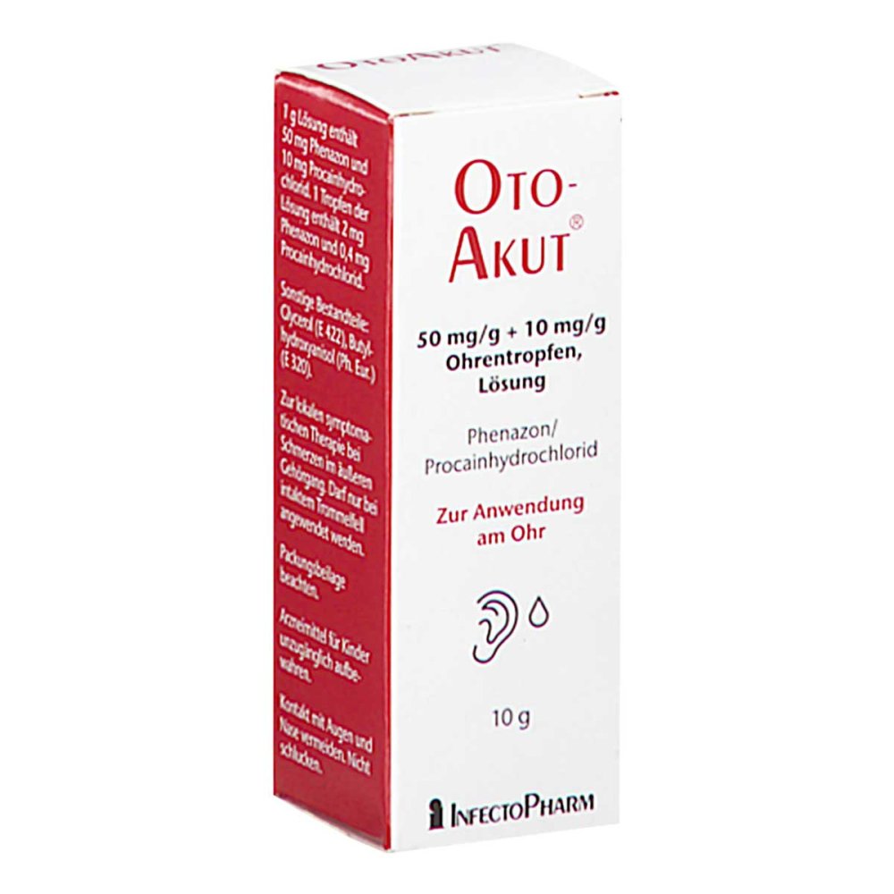 Otoakut 50 Mg/g + 10 Mg/g Ohrentropfen Lösung 10 g