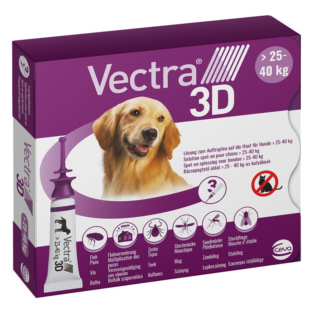 Vectra 3D Lösung Gegen Zecken & Flöhe Für Hunde 25-40 Kg