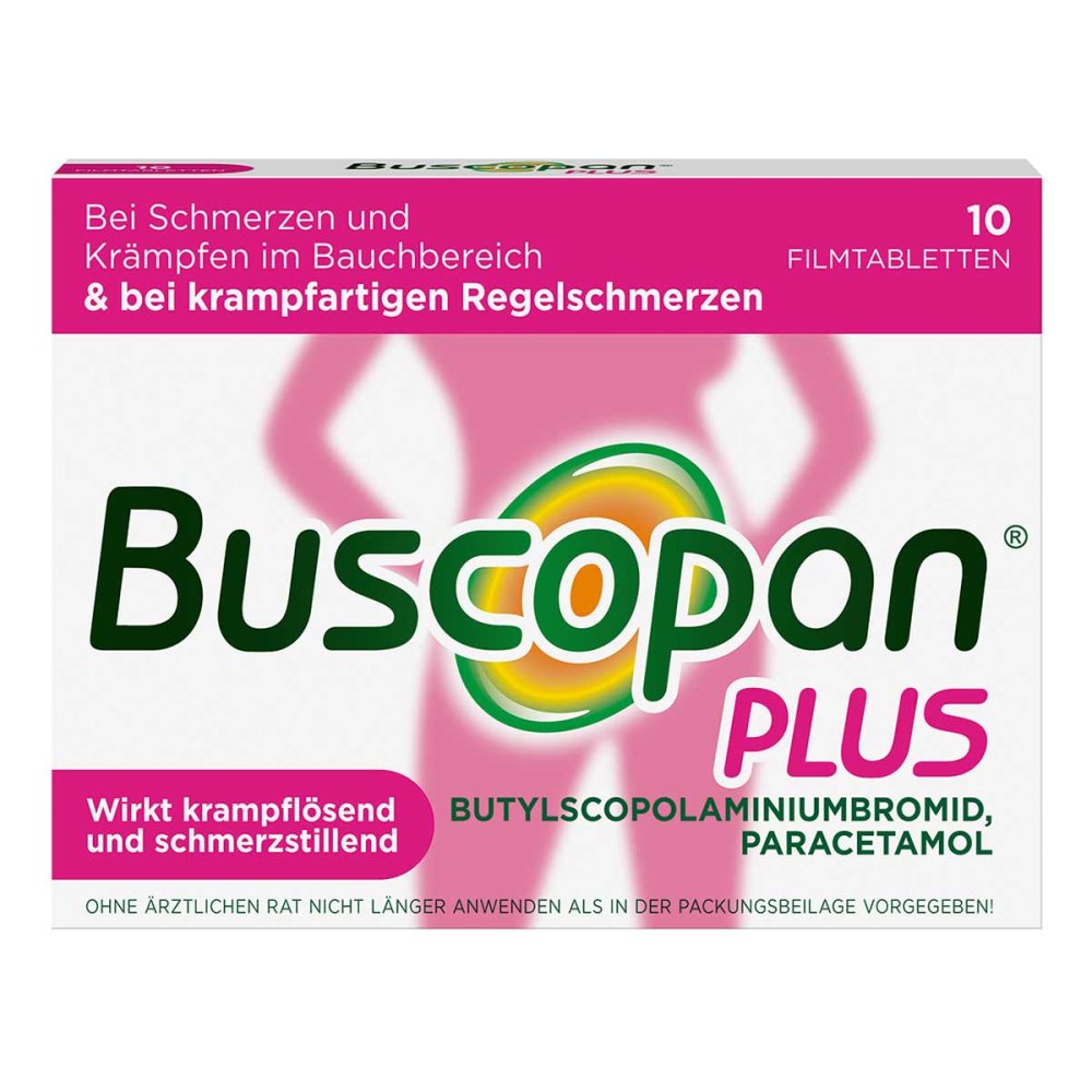 Buscopan Plus Filmtabletten bei Bauchschmerzen & Regelschmerzen 10 stk