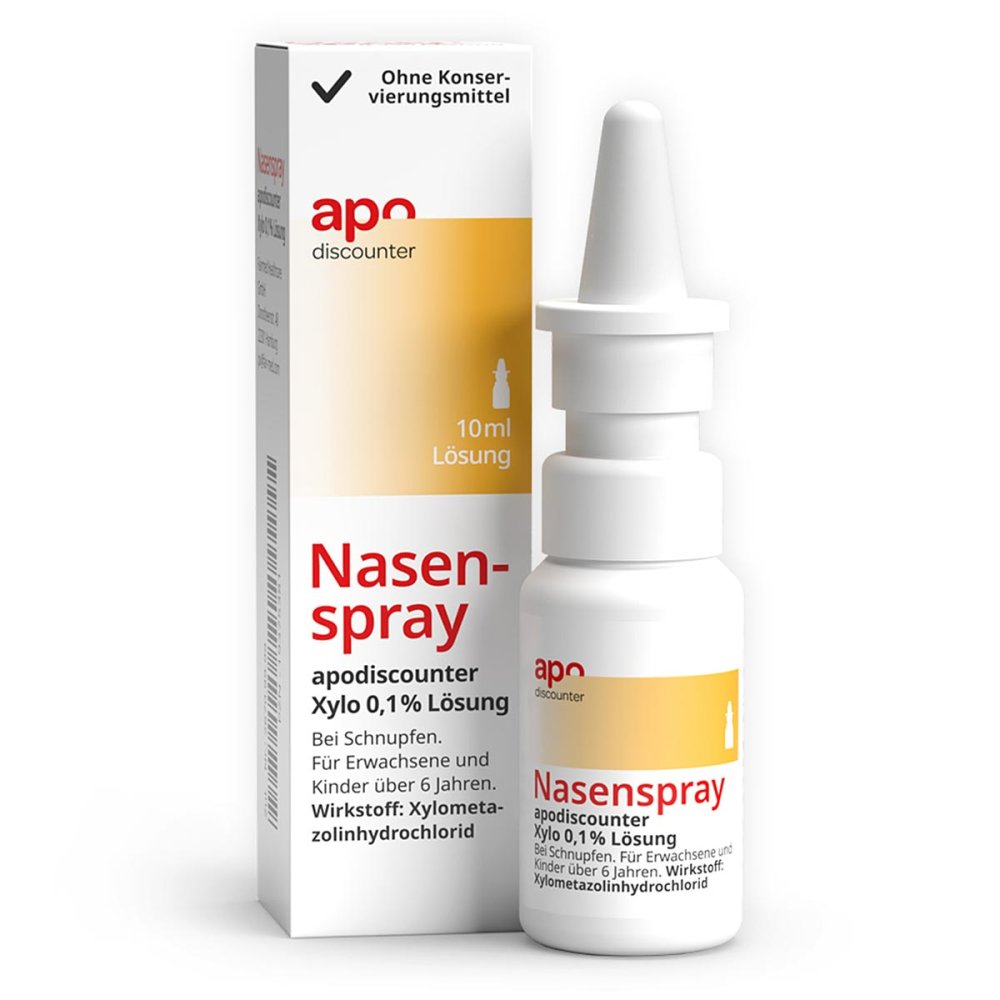 Nasenspray mit Xylometazolin 0,1 % von apodiscounter 10 ml