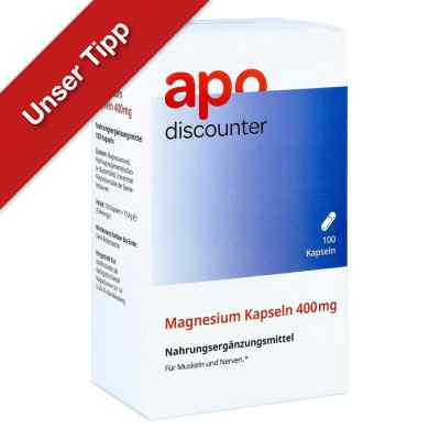 Magnesium Kapseln 400 mg von apo-discounter 100 stk von Apologistics GmbH PZN 16510996