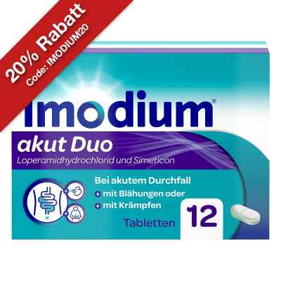 Imodium akut Duo - bei akutem Durchfall, Blähungen & Krämpfen
