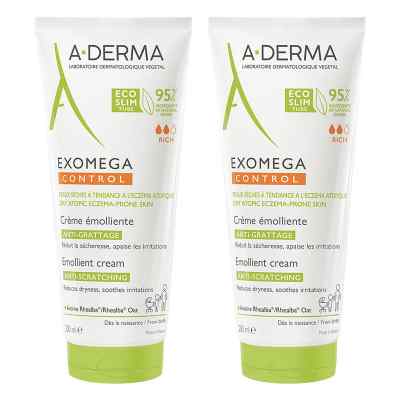 A-derma Exomega Control Creme Rückfettend 2x200 ml von PIERRE FABRE DERMO KOSMETIK GmbH PZN 08105054