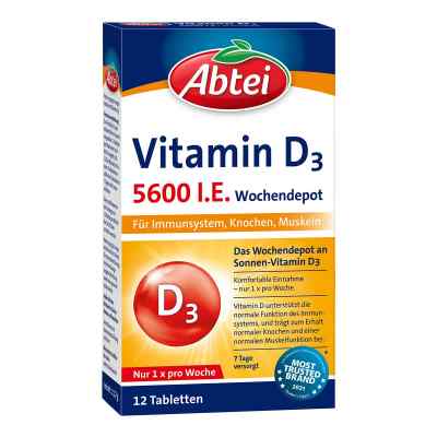 Abtei Vitamin D3 5.600 I.e. Wochendepot Tabletten 12 stk von Perrigo Deutschland GmbH PZN 10303552