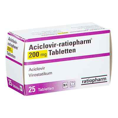 Aciclovir-ratiopharm 200mg 25 stk von ratiopharm GmbH PZN 09091300