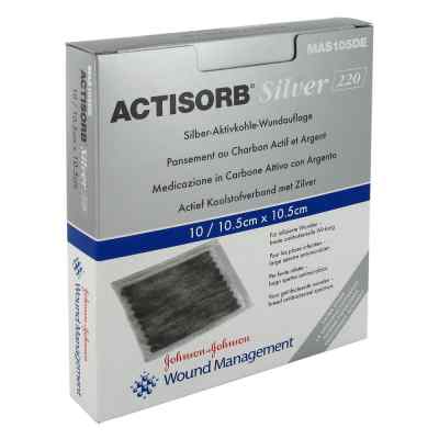 Actisorb 220 Silver 10,5x10,5 cm steril Kompressen 10 stk von Solventum Germany GmbH PZN 01098774