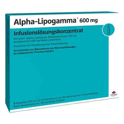 Alpha Lipogamma 600 mg Infusionslösungskonzentrat 5X24 ml von Wörwag Pharma GmbH & Co. KG PZN 02757322