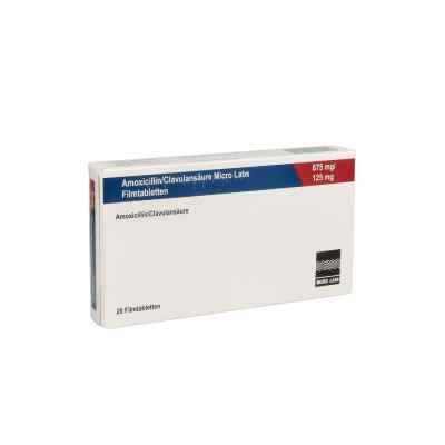 Amoxicillin/clavulansäure Micro La.875mg/125mg Fta 20 stk von Micro Labs GmbH PZN 14334414