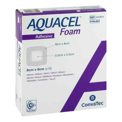 Aquacel Foam adhäsiv 8x8cm Verband 10 stk von ConvaTec (Germany) GmbH PZN 08746495