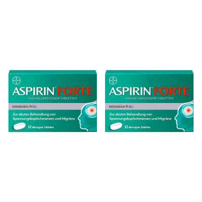 Aspirin Forte 1000 mg überzogene Tabletten 2x12 stk von Bayer Vital GmbH PZN 08106059