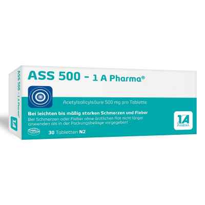 ASS 500 - 1 A Pharma® Tabletten 30 stk von 1 A Pharma GmbH PZN 08612429