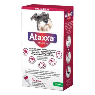 Ataxxa 1250 mg/250 mg Lösung zum Auftropfen für Hunde von 10-25  3 stk von TAD Pharma GmbH PZN 17855237