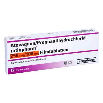 Atovaquon/proguanil-hcl ratiopharm 250/100mg Fta 12 stk von ratiopharm GmbH PZN 13723390