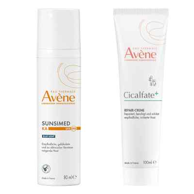 Avène Sunsimed Ka + Avène Cicalfate Repair-Creme 100+80 ml von PIERRE FABRE DERMO KOSMETIK GmbH PZN 08107258