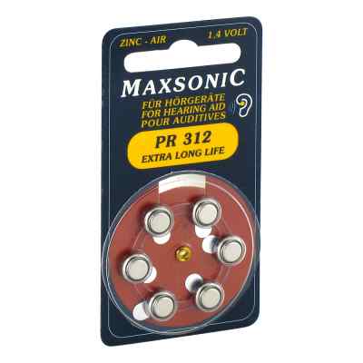 Batterien für Hörgeräte Maxsonic Pr312 6 stk von Vielstedter Elektronik PZN 02195924