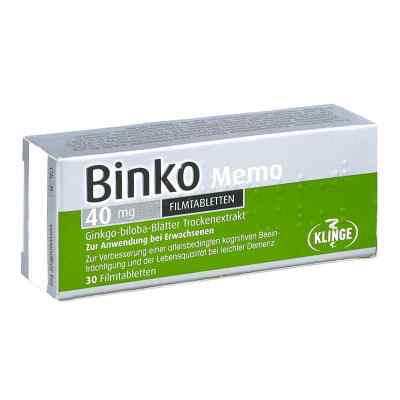 Binko Memo 40 mg Filmtabletten 30 stk von Klinge Pharma GmbH PZN 16168807