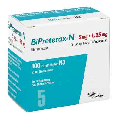 Bipreterax N 5 mg/1,25 mg Filmtabletten 100 stk von SERVIER Deutschland GmbH PZN 08407586