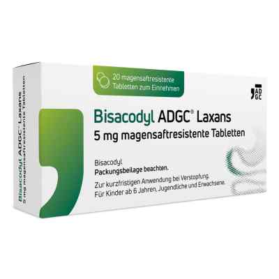 Bisacodyl ADGC Laxans 5 mg 20 stk von Zentiva Pharma GmbH PZN 18026537