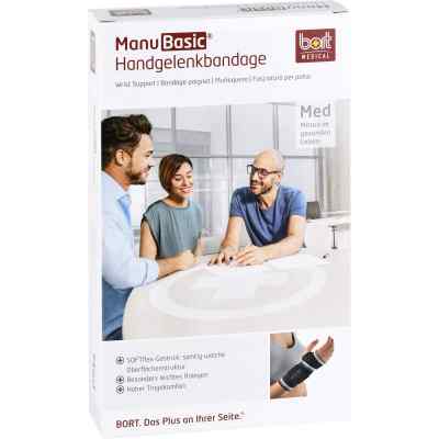 Bort Manubasic Bandage links medium schwarz 1 stk von Bort GmbH PZN 02759893