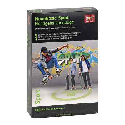 Bort Manubasic Sport Bandage links large schw/grün 1 stk von Bort GmbH PZN 02740221