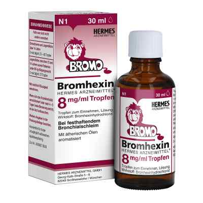 Bromhexin Hermes Arzneimittel 8 mg/ml Tropfen 30 ml von HERMES Arzneimittel GmbH PZN 16260513