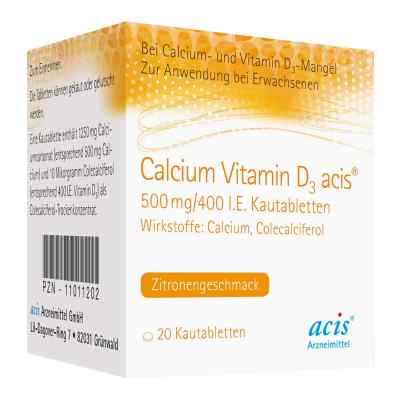 Calcium Vitamin D3 acis 500mg/400 internationale Einheiten 100 stk von acis Arzneimittel GmbH PZN 11011219