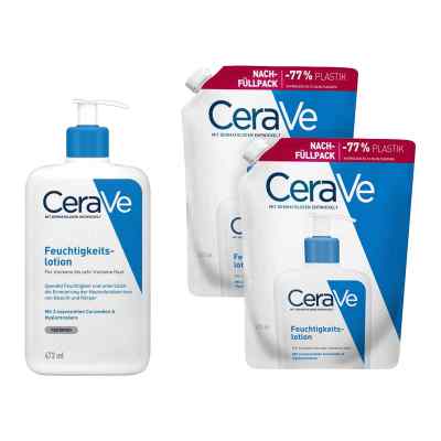 Cerave Feuchtigkeitslotion + 2x Nachfüllpack 473 + 473  ml von  PZN 08105765