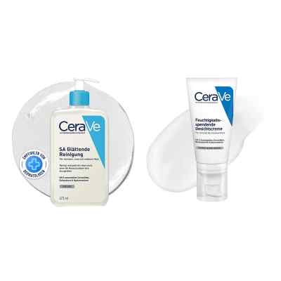 CeraVe Set für unebene Haut: Reinigung & Gesichtscreme 473+52 ml von L'Oreal Deutschland GmbH PZN 08105194