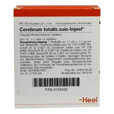 Cerebrum Totalis suis Injeel Ampullen 10 stk von Biologische Heilmittel Heel GmbH PZN 00193430