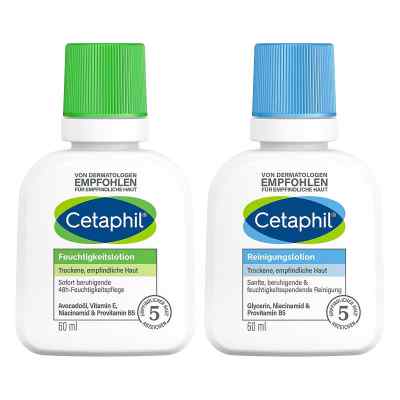 Cetaphil Feuchtigkeitslotion + Reinigungslotion 2x60 ml von Galderma Laboratorium GmbH PZN 08105019