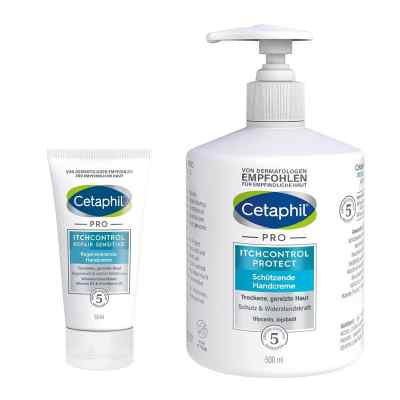 Cetaphil Pro Itchcontrol Repair Sensitive + Protect Handcreme 50+500 ml von Galderma Laboratorium GmbH PZN 08105075